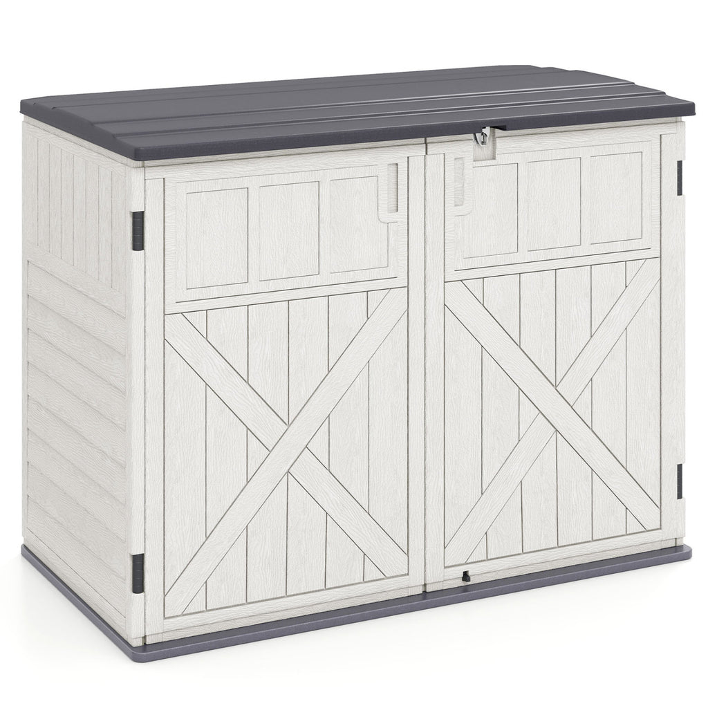 Abri de rangement horizontal en résine de 20 pi³ avec étagère ajustable - Blanc