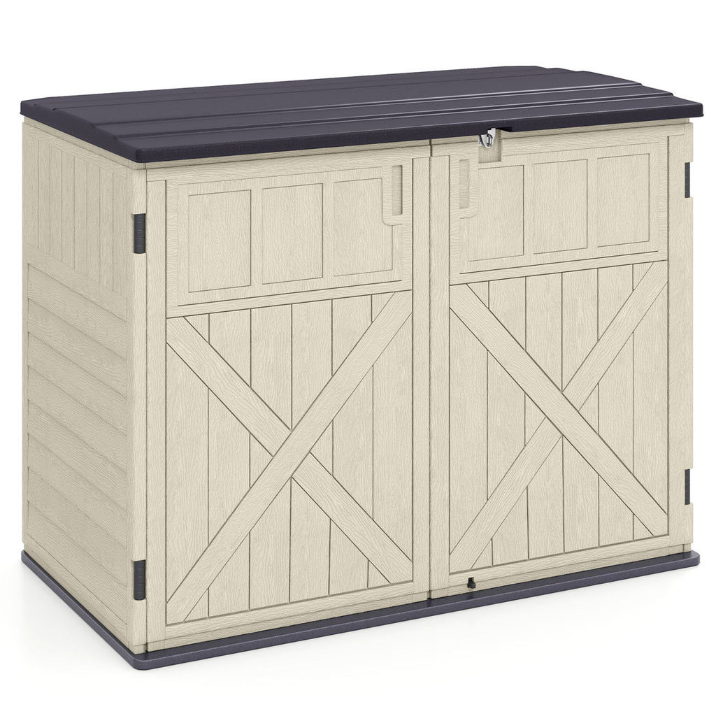 20 Cu.Ft Horizontal Resin Storage Shed with Adjustable Shelf-Beige