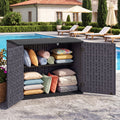 20 Cu.Ft Horizontal Resin Storage Shed with Adjustable Shelf-Brown