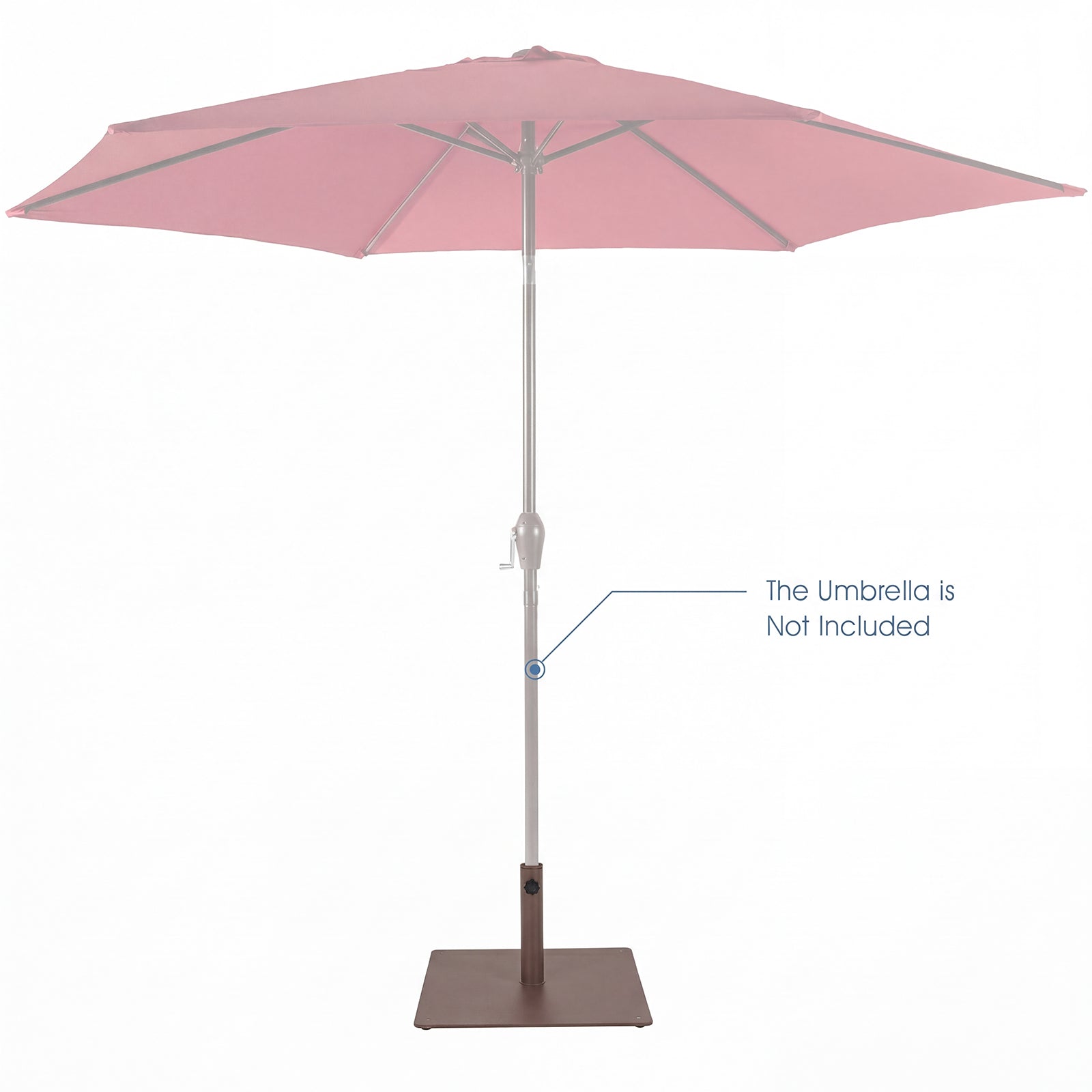 Pied de parasol de terrasse de 50 cm avec 4 patins réglables - Marron