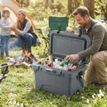 20 Quart Portable Hard Cooler with Built-in Ruler and Bottle-Gray