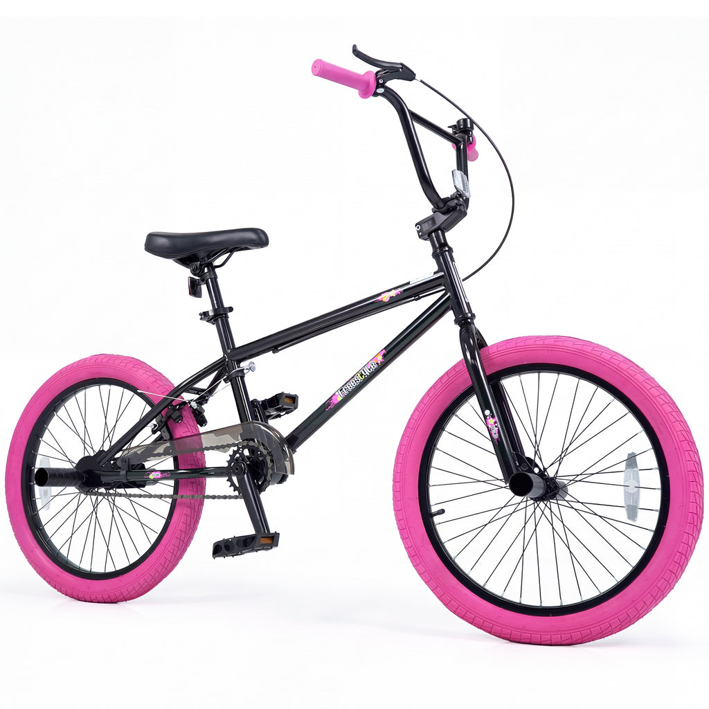 20" Trick Bicycle with 360 Degree Steering and Adjustable Seat for Kids and Teens-Pink