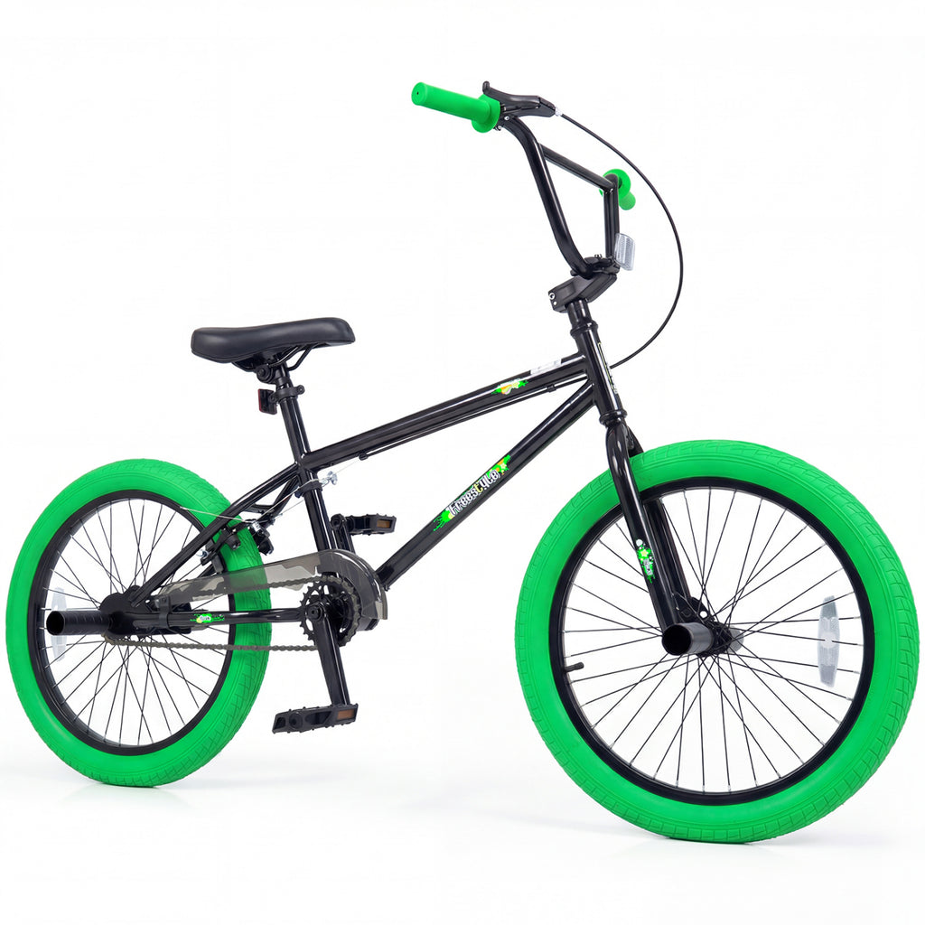 20" Trick Bicycle with 360 Degree Steering and Adjustable Seat for Kids and Teens-Green