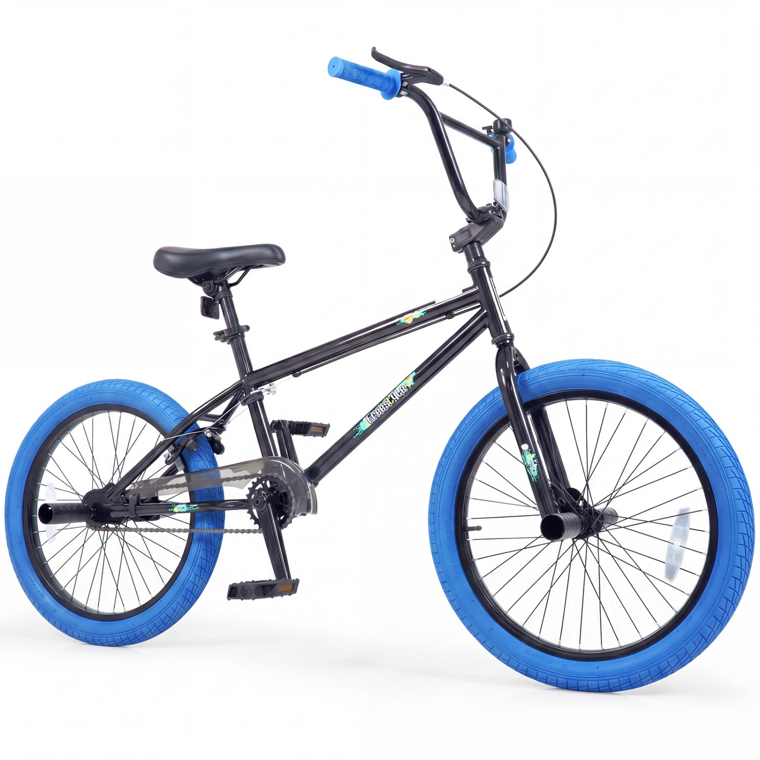 20" Trick Bicycle with 360 Degree Steering and Adjustable Seat for Kids and Teens-Navy