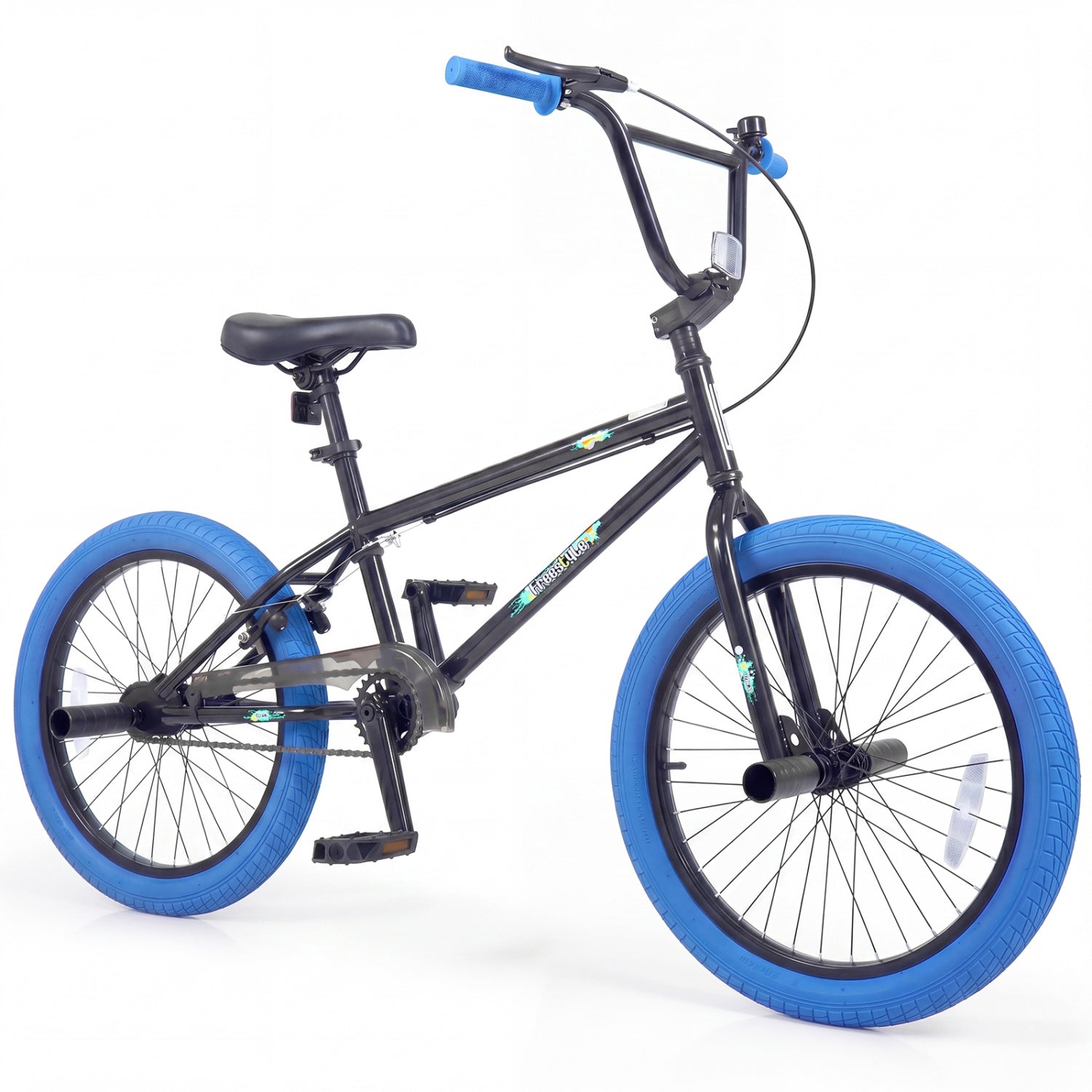 20" Trick Bicycle with 360 Degree Steering and Adjustable Seat for Kids and Teens-Navy