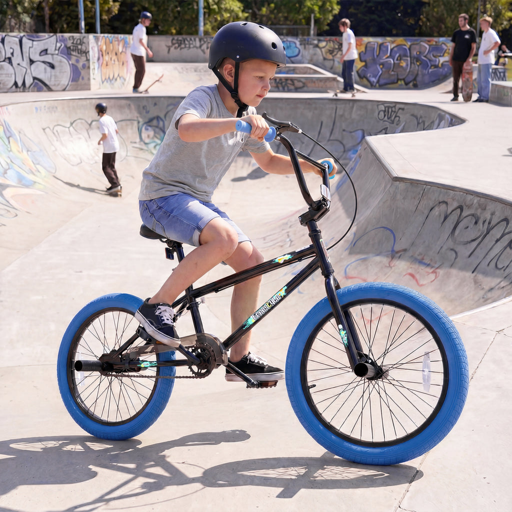 20" Trick Bicycle with 360 Degree Steering and Adjustable Seat for Kids and Teens-Navy