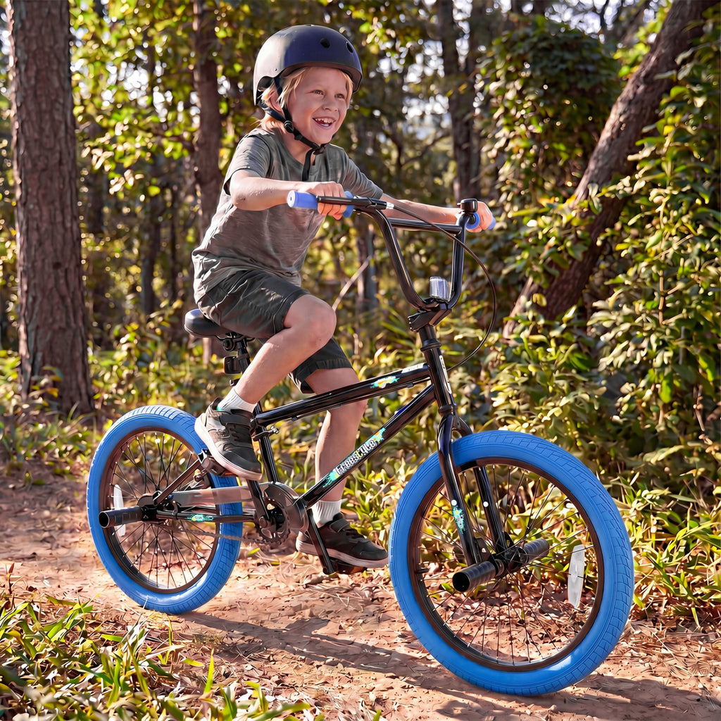 20" Trick Bicycle with 360 Degree Steering and Adjustable Seat for Kids and Teens-Navy