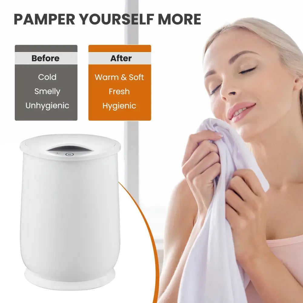 20L Bathroom Towel Warmer with Auto Shut-White - White - Dryers