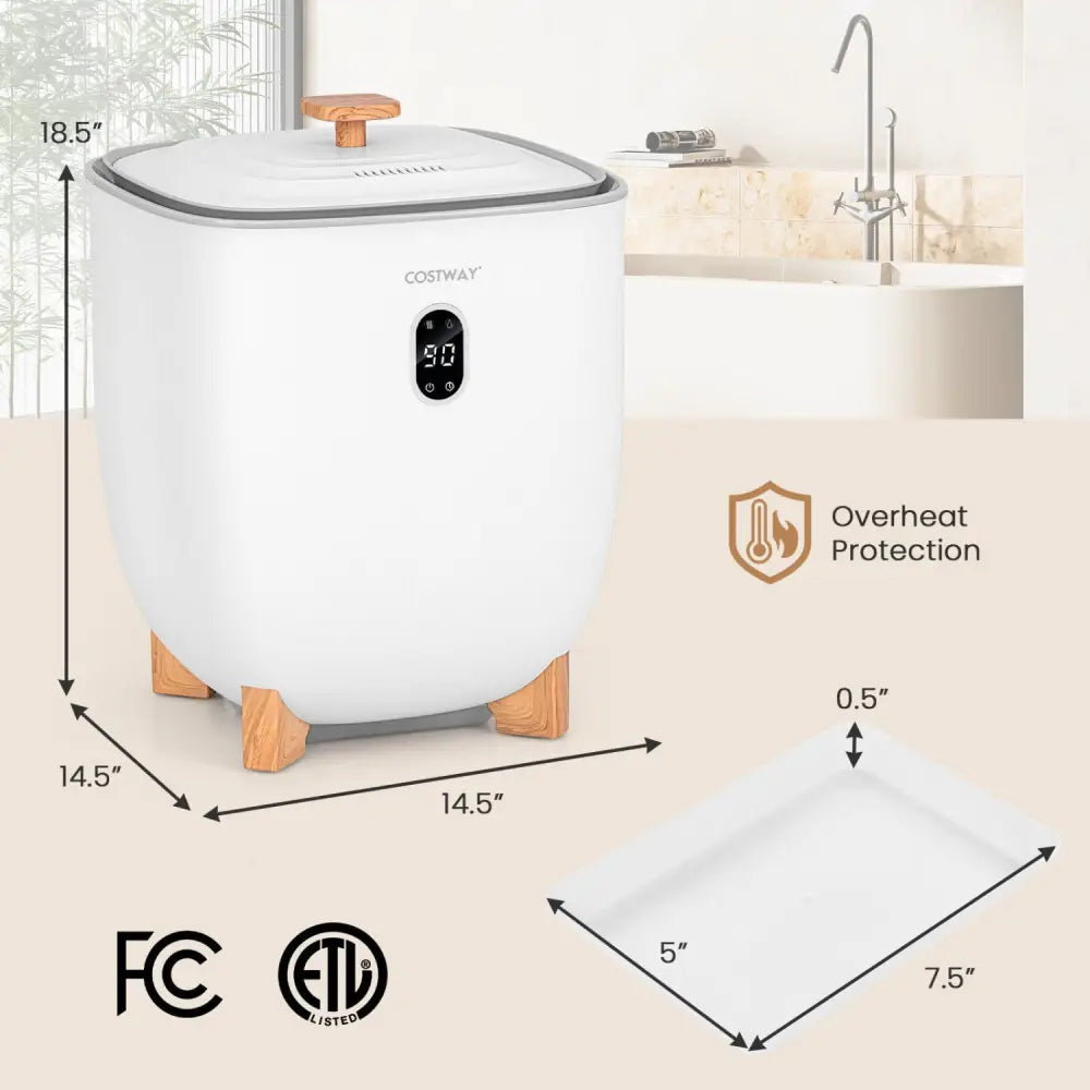 20L Towel Warmer Bucket with PTC Air Heater for Rapid and Even Heating-White - White - Dryers