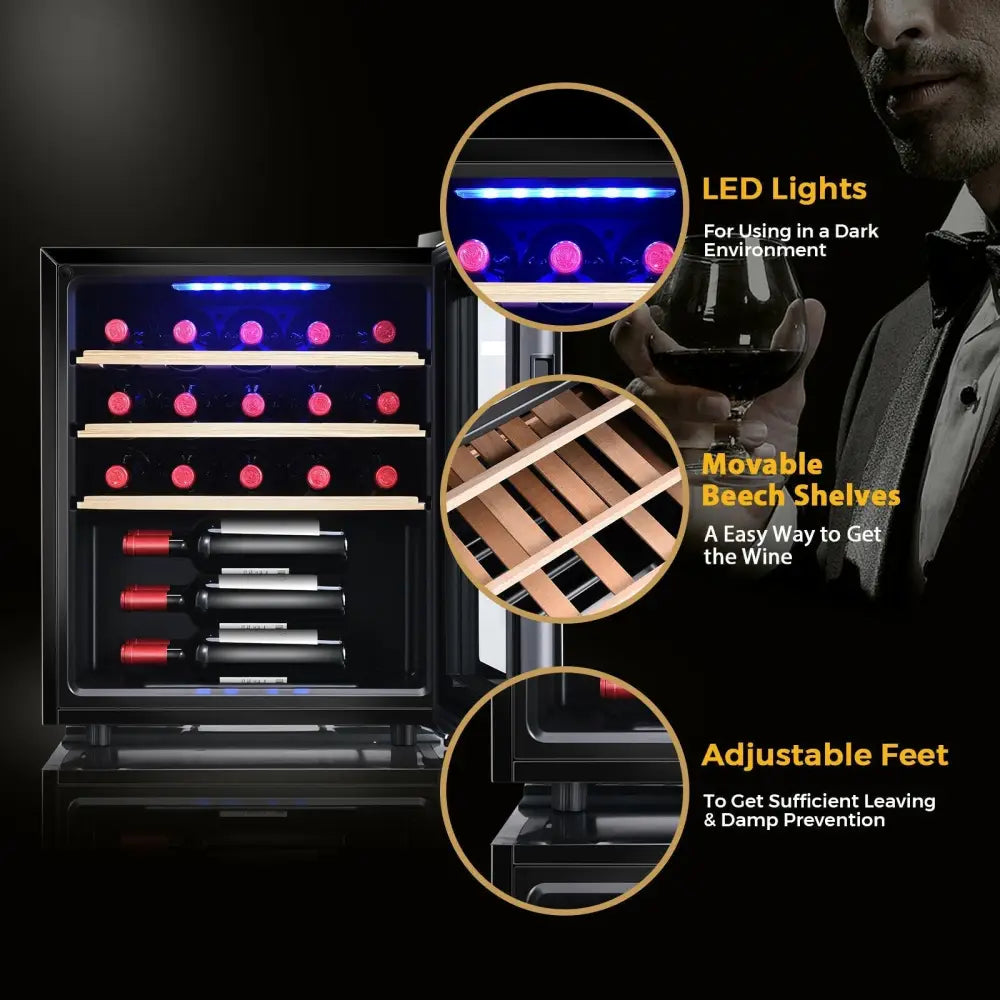 21 Bottle Compressor Wine Cooler Refrigerator with Digital Control - Oasis Home Essentials
