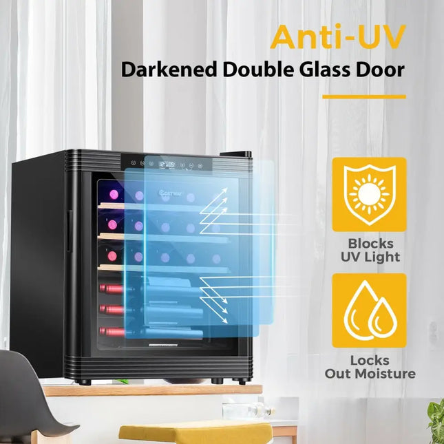 21 Bottle Compressor Wine Cooler Refrigerator with Digital Control - Oasis Home Essentials