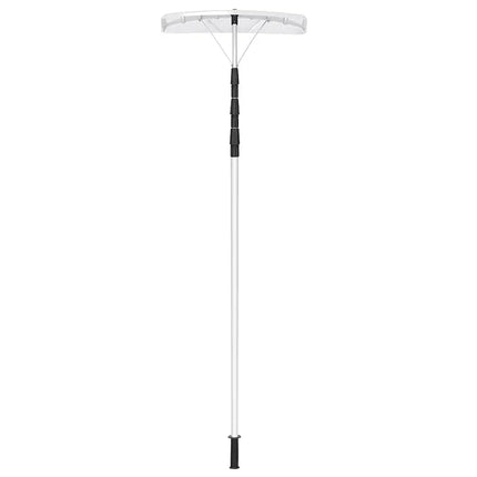 21 Feet Aluminum Large Poly Blade Telescoping Snow Roof Rake - White - Snow Removal