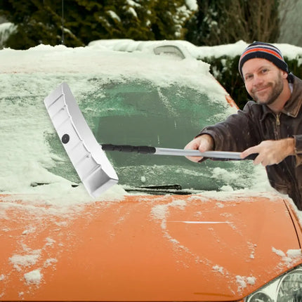 21 Feet Aluminum Large Poly Blade Telescoping Snow Roof Rake - White - Snow Removal