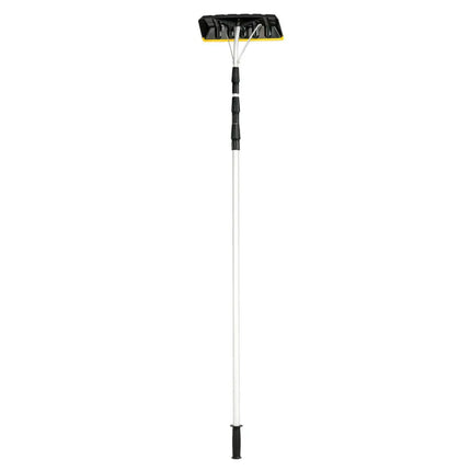 21 FT Telescoping Snow Roof Rake Aluminum Tube Non-Slip Handle - Black - Snow Removal