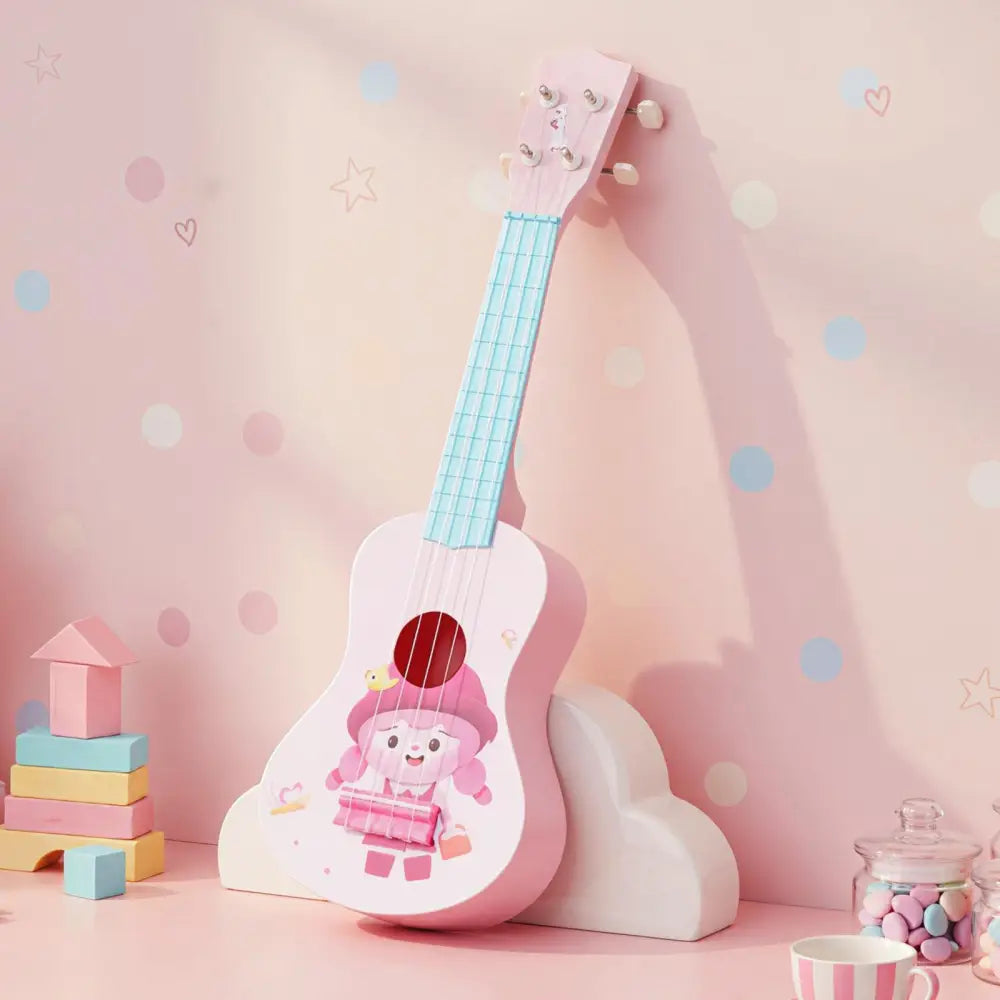 21 Inch Children Mini Ukulele with 4 Nylon Strings and 12 Frets - Pink & Blue - Guitar & Strings