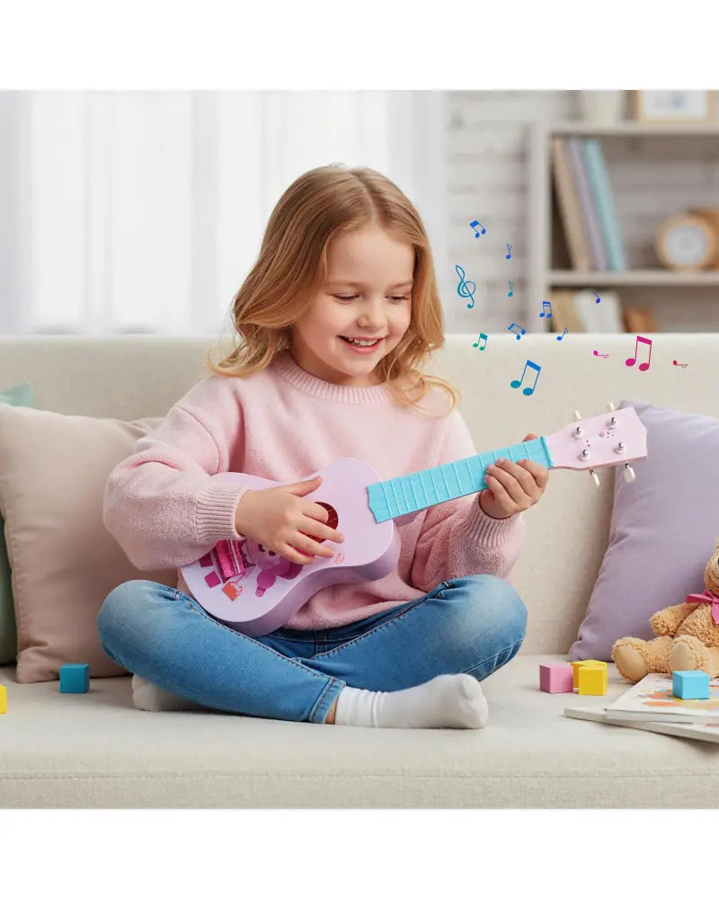 21 Inch Children Mini Ukulele with 4 Nylon Strings and 12 Frets - Pink & Blue - Guitar & Strings
