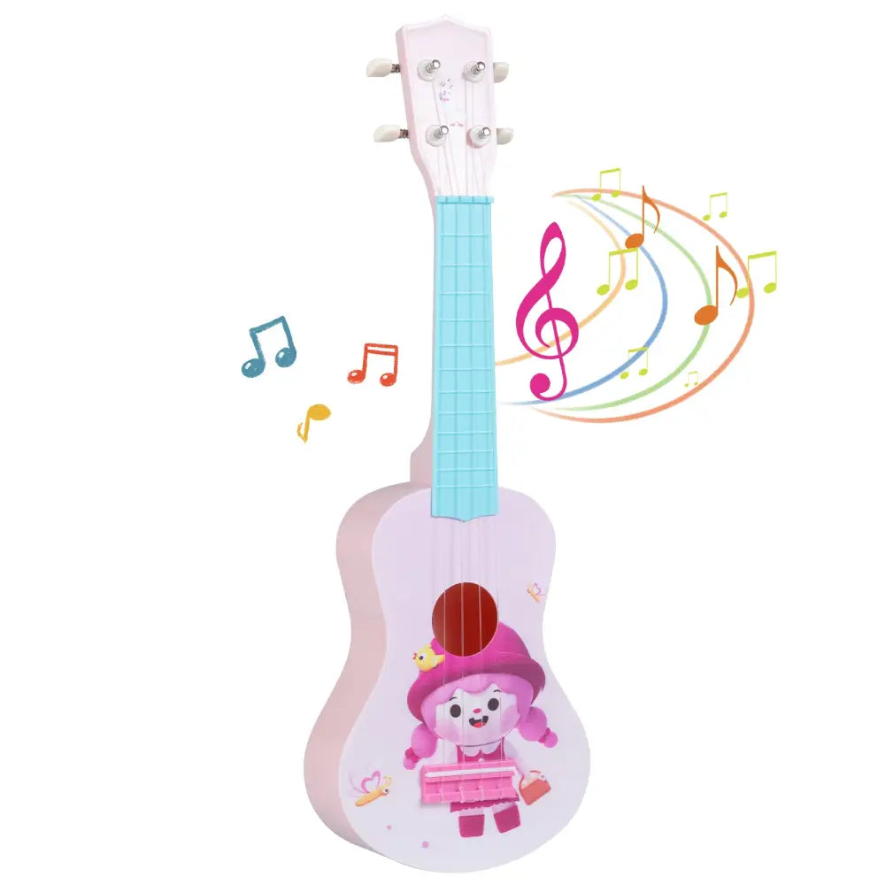 21 Inch Children Mini Ukulele with 4 Nylon Strings and 12 Frets - Pink & Blue - Guitar & Strings