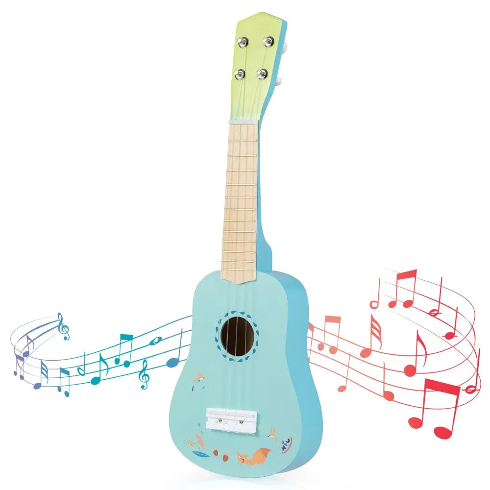 21 Inch Ukulele Guitar for Kids with Basswood Body for 3+ Years Old - Guitar & Strings
