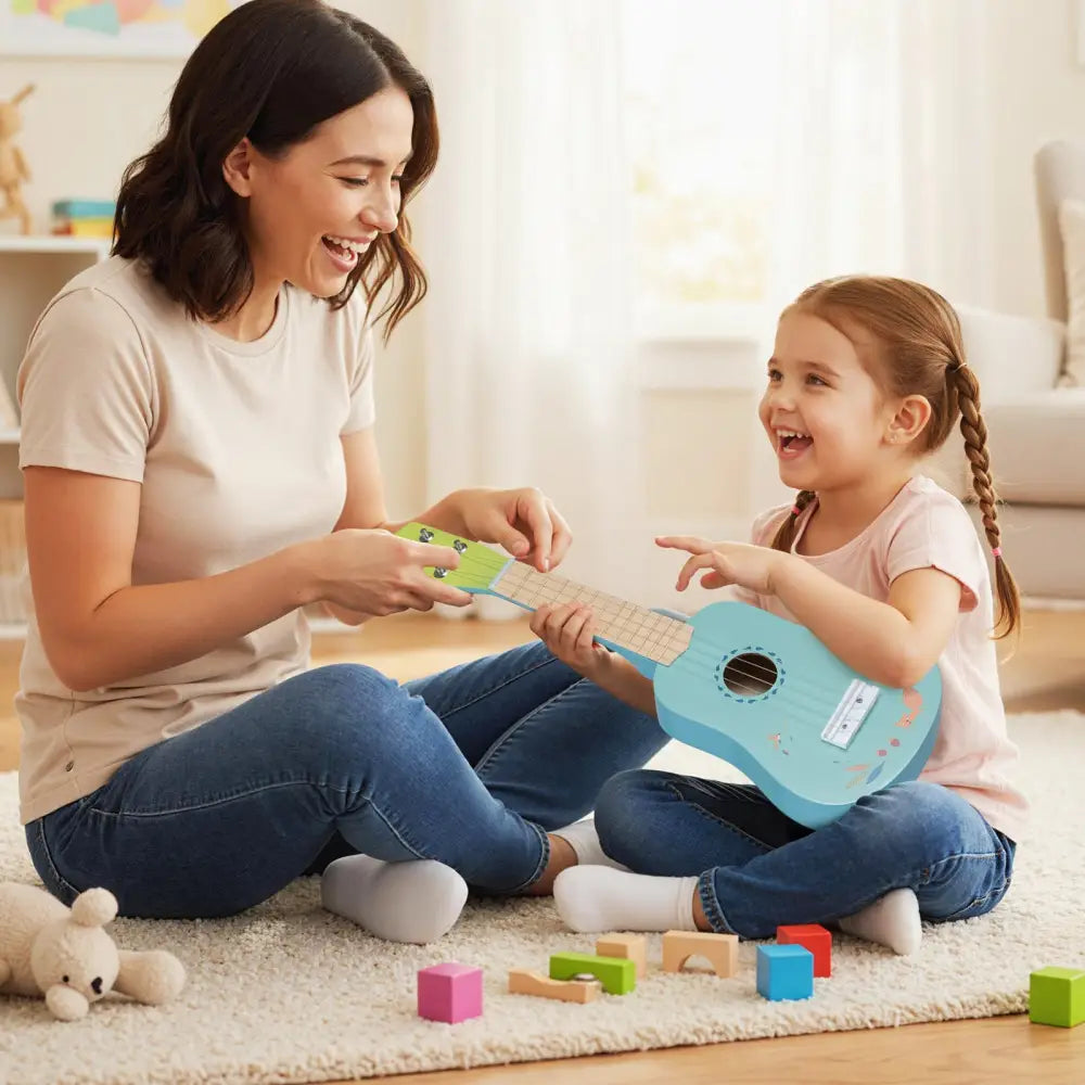 21 Inch Ukulele Guitar for Kids with Basswood Body for 3+ Years Old - Guitar & Strings