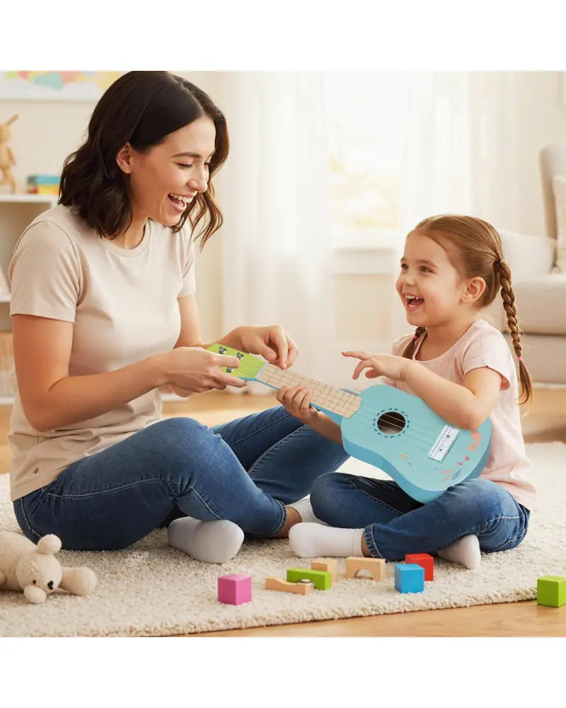 21 Inch Ukulele Guitar for Kids with Basswood Body for 3+ Years Old - Guitar & Strings