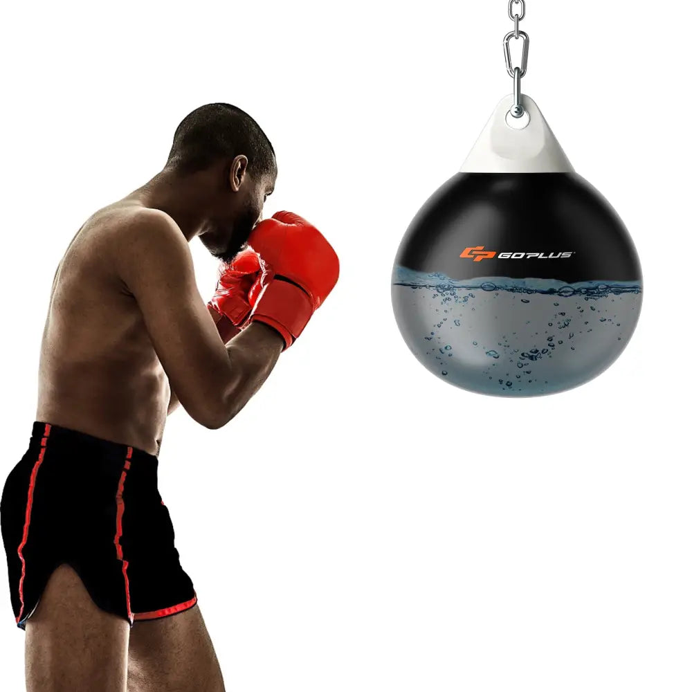 21 Inch Water Punching Bag with Adjustable Metal Chain-Black - Black - Boxing & Martial Arts