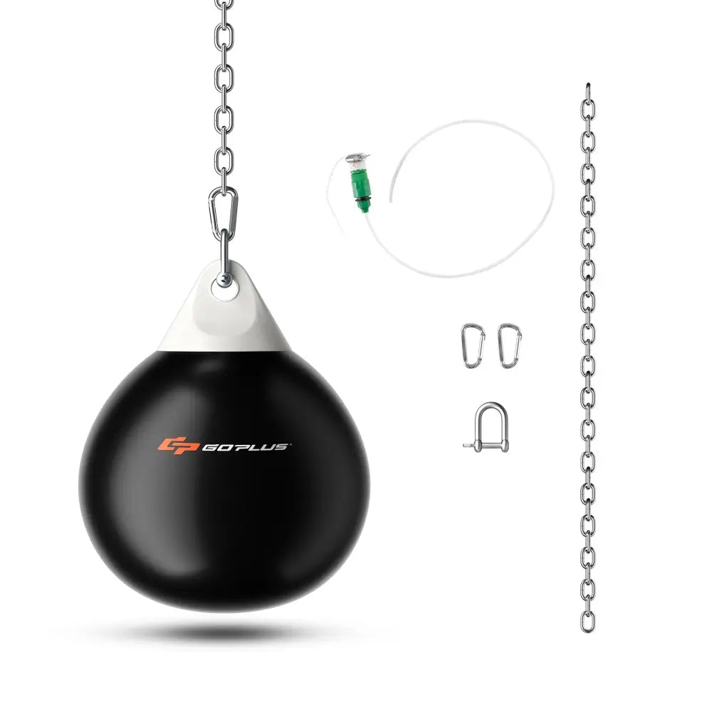 21 Inch Water Punching Bag with Adjustable Metal Chain-Black - Black - Boxing & Martial Arts