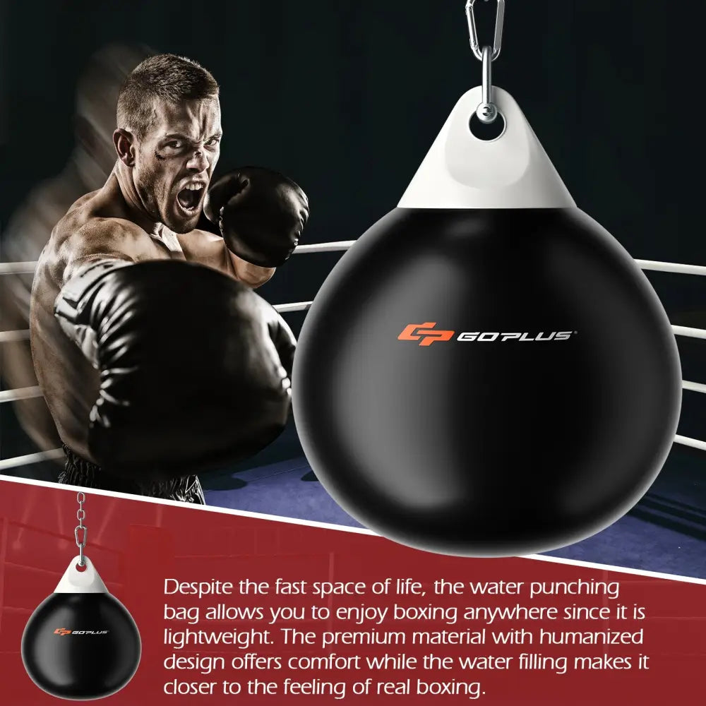 21 Inch Water Punching Bag with Adjustable Metal Chain-Black - Black - Boxing & Martial Arts