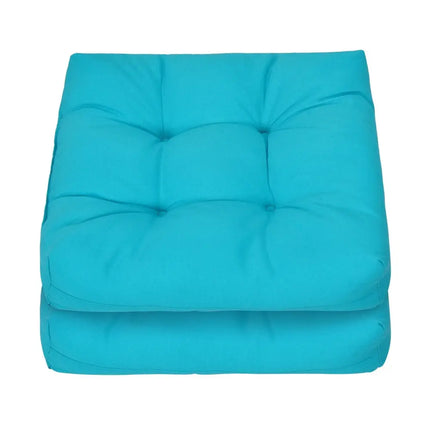 21 Inch x 21 Inch Patio Chair Seat Cushion Pads for Indoor and Outdoor-Turquoise - Turquoise - Outdoor Furniture