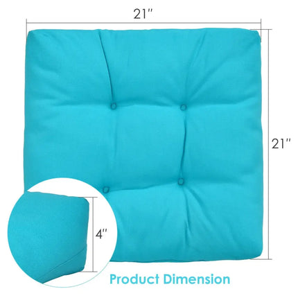 21 Inch x 21 Inch Patio Chair Seat Cushion Pads for Indoor and Outdoor-Turquoise - Turquoise - Outdoor Furniture
