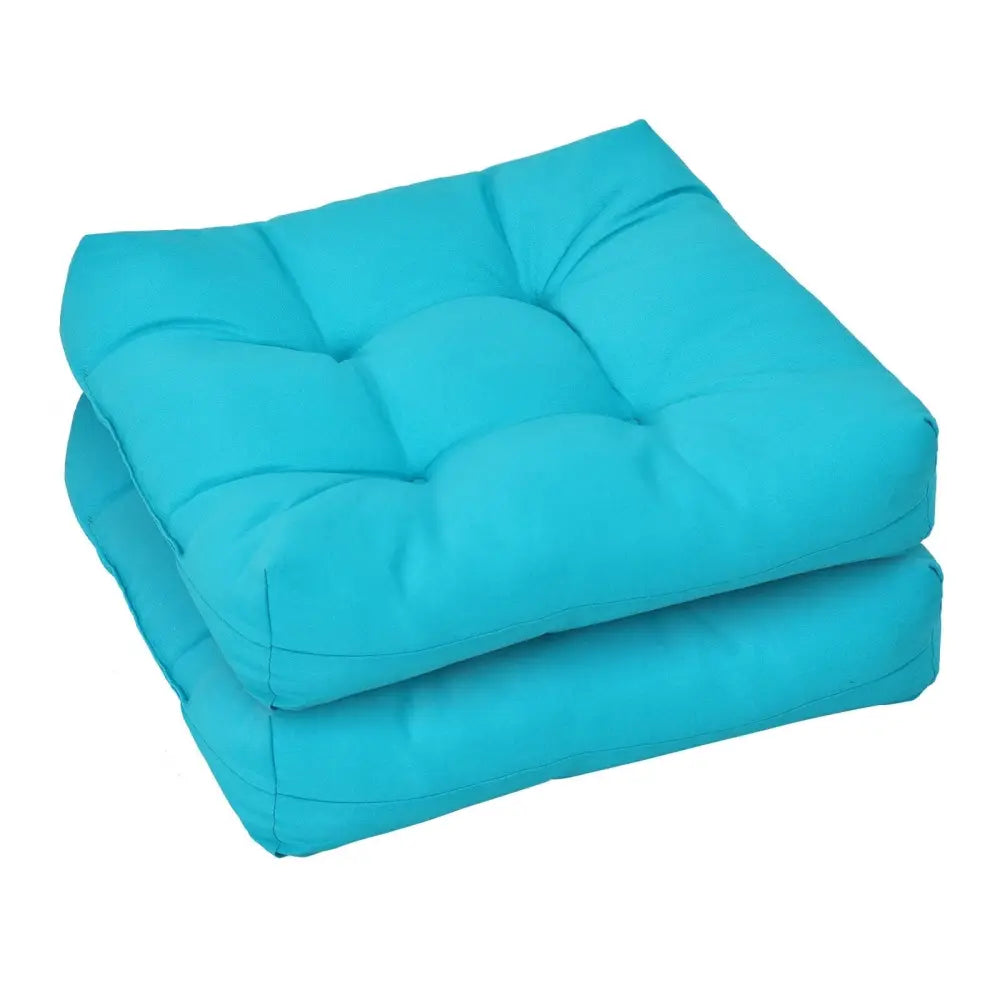 21 Inch x 21 Inch Patio Chair Seat Cushion Pads for Indoor and Outdoor-Turquoise - Turquoise - Outdoor Furniture