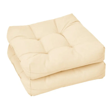 21 Inch x 21 Inch Patio Chair Seat Cushion Pads for Indoor and Outdoor-Beige - Beige - Outdoor Furniture Accessories