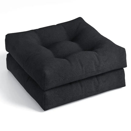 21 Inch x 21 Inch Patio Chair Seat Cushion Pads for Indoor and Outdoor-Black - Black - Outdoor Furniture Accessories