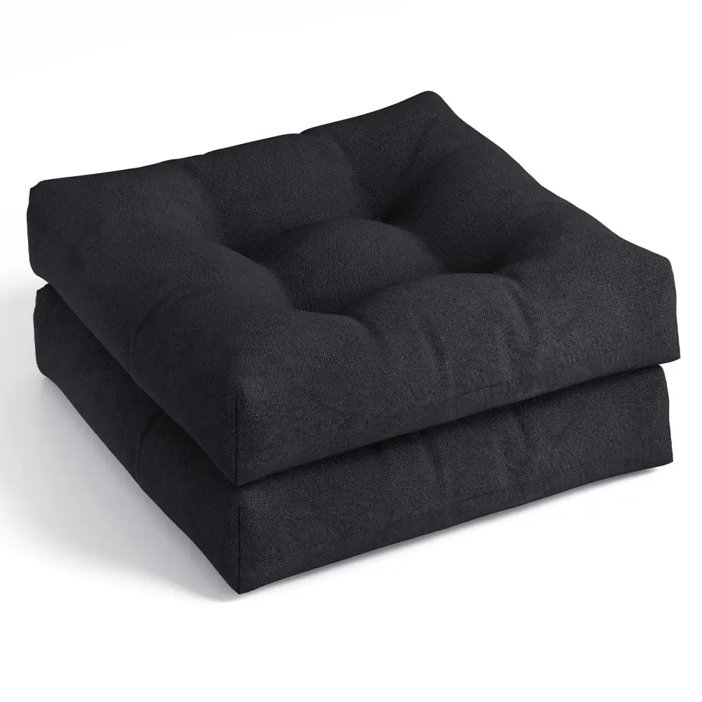 21 Inch x 21 Inch Patio Chair Seat Cushion Pads for Indoor and Outdoor-Black - Black - Outdoor Furniture Accessories