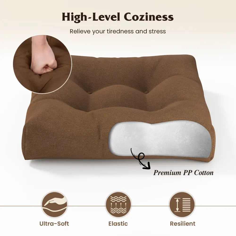 21 Inch x 21 Inch Patio Chair Seat Cushion Pads for Indoor and Outdoor-Coffee - Coffee - Outdoor Furniture Accessories