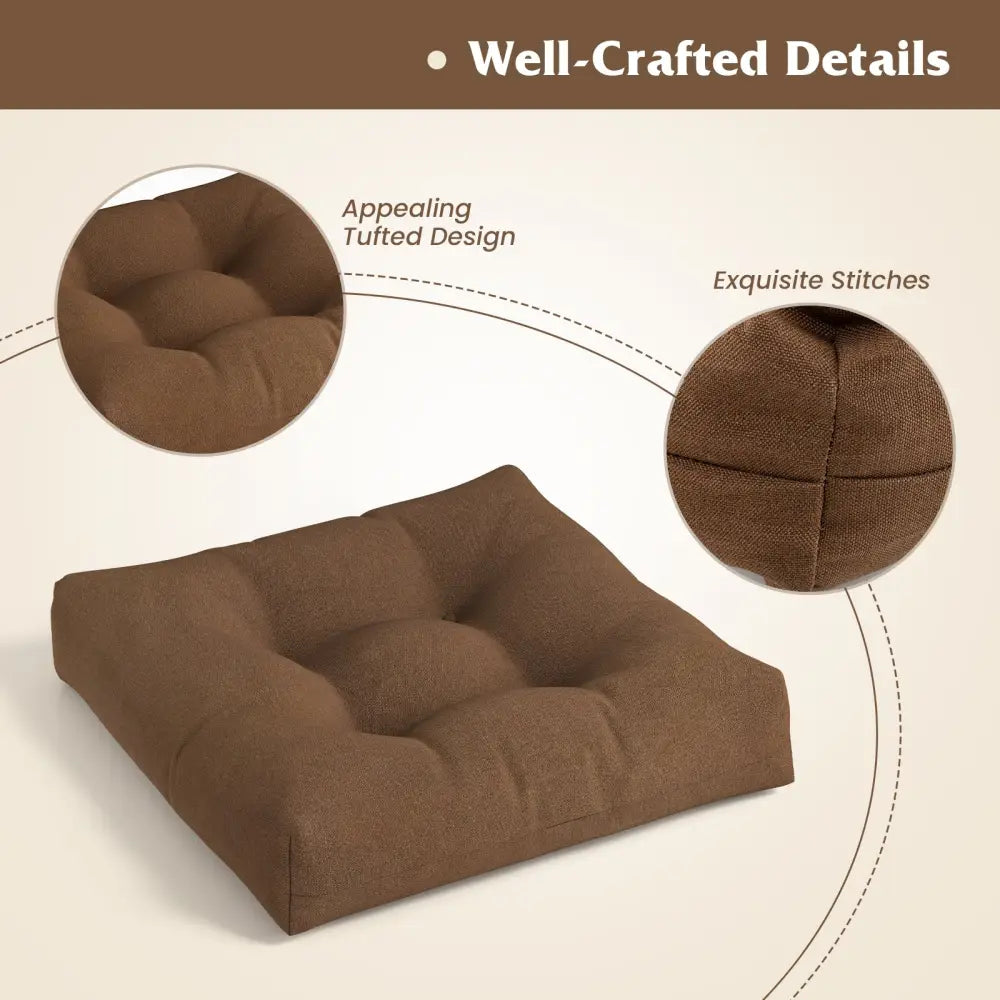 21 Inch x 21 Inch Patio Chair Seat Cushion Pads for Indoor and Outdoor-Coffee - Coffee - Outdoor Furniture Accessories