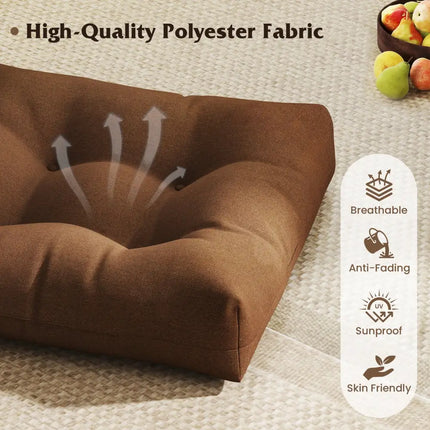 21 Inch x 21 Inch Patio Chair Seat Cushion Pads for Indoor and Outdoor-Coffee - Coffee - Outdoor Furniture Accessories