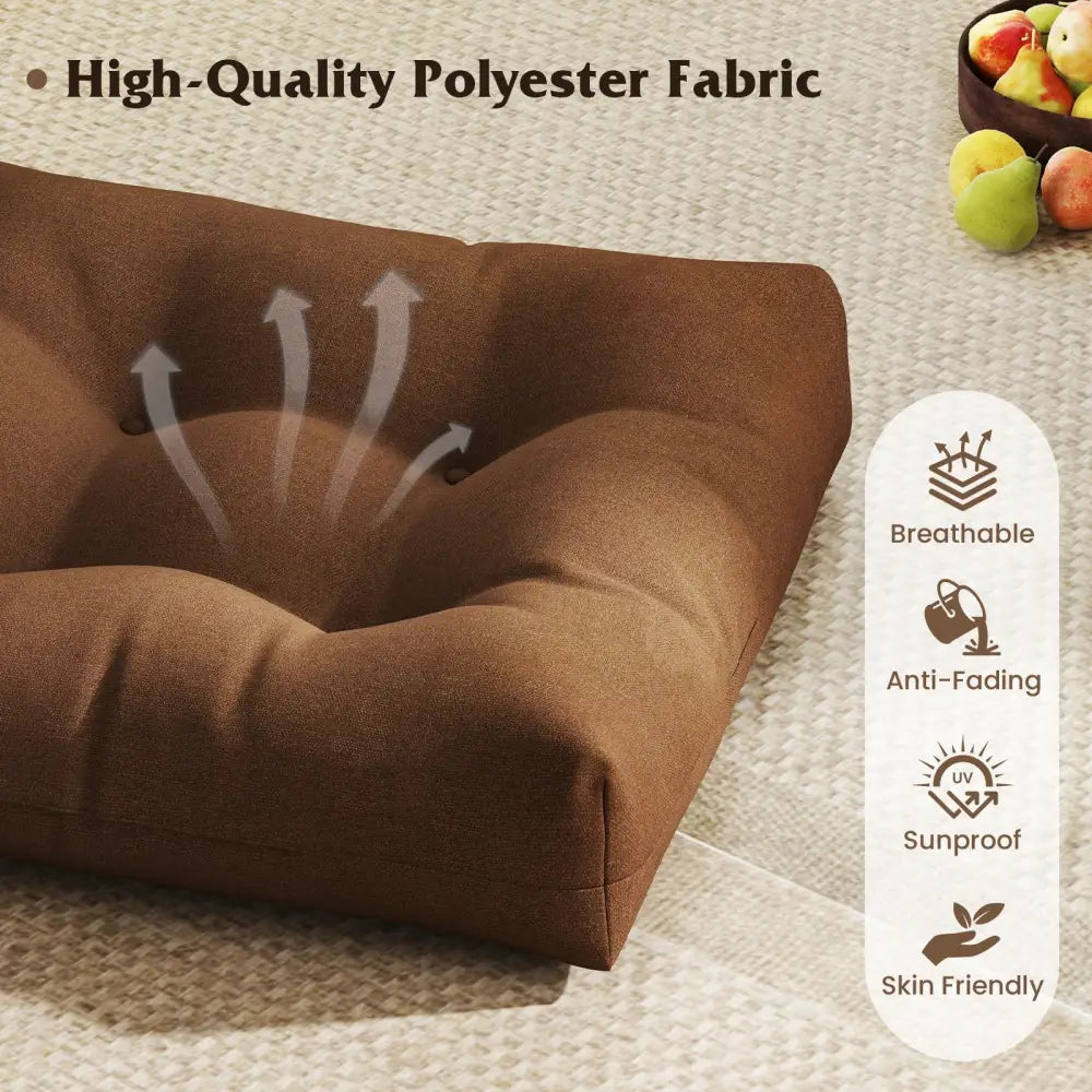 21 Inch x 21 Inch Patio Chair Seat Cushion Pads for Indoor and Outdoor-Coffee - Coffee - Outdoor Furniture Accessories