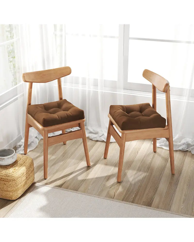 21 Inch x 21 Inch Patio Chair Seat Cushion Pads for Indoor and Outdoor-Coffee - Coffee - Outdoor Furniture Accessories