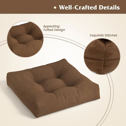 21 Inch x 21 Inch Patio Chair Seat Cushion Pads for Indoor and Outdoor-Coffee - Coffee - Outdoor Furniture Accessories