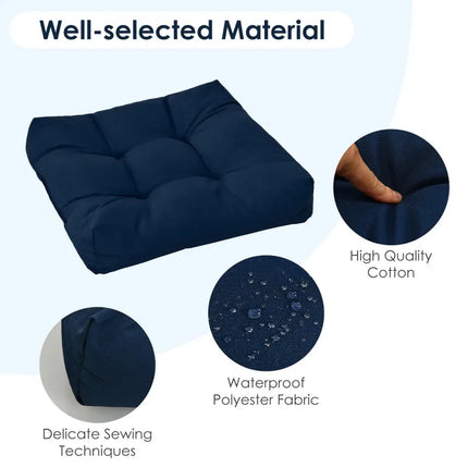 21 Inch x 21 Inch Patio Chair Seat Cushion Pads for Indoor and Outdoor-Navy - Navy - Outdoor Furniture Accessories