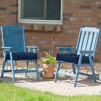21 Inch x 21 Inch Patio Chair Seat Cushion Pads for Indoor and Outdoor-Navy - Navy - Outdoor Furniture Accessories