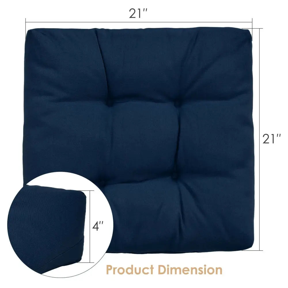 21 Inch x 21 Inch Patio Chair Seat Cushion Pads for Indoor and Outdoor-Navy - Navy - Outdoor Furniture Accessories