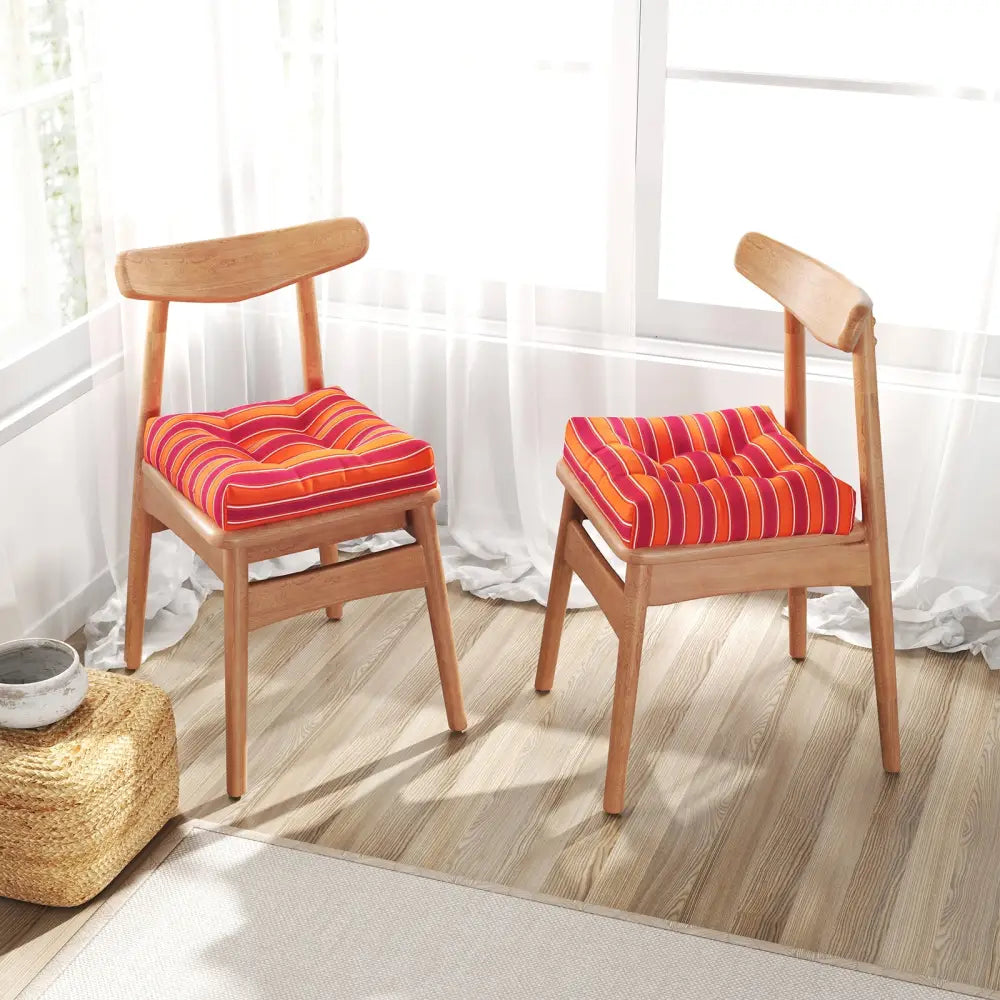 21 Inch x 21 Inch Patio Chair Seat Cushion Pads for Indoor and Outdoor-Orange - Orange - Outdoor Furniture Accessories