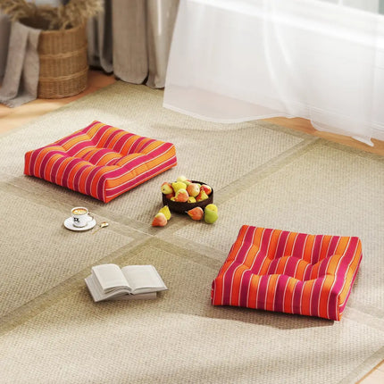 21 Inch x 21 Inch Patio Chair Seat Cushion Pads for Indoor and Outdoor-Orange - Orange - Outdoor Furniture Accessories