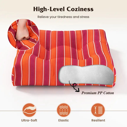 21 Inch x 21 Inch Patio Chair Seat Cushion Pads for Indoor and Outdoor-Orange - Orange - Outdoor Furniture Accessories