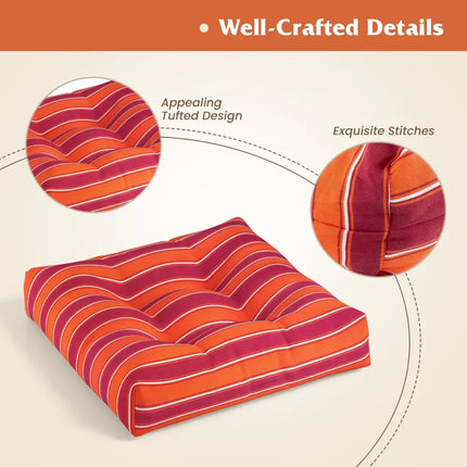 21 Inch x 21 Inch Patio Chair Seat Cushion Pads for Indoor and Outdoor-Orange - Orange - Outdoor Furniture Accessories