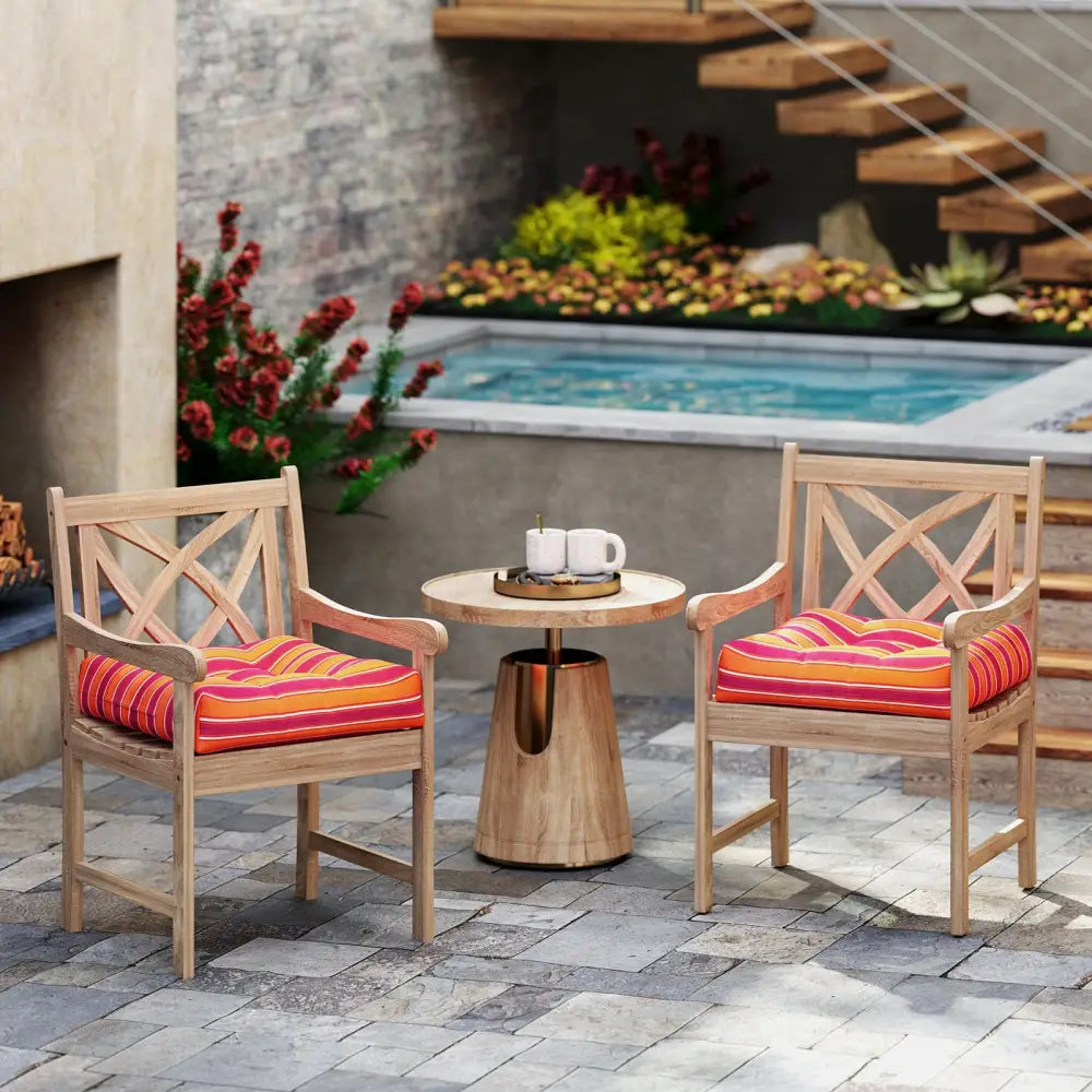 21 Inch x 21 Inch Patio Chair Seat Cushion Pads for Indoor and Outdoor-Orange - Orange - Outdoor Furniture Accessories