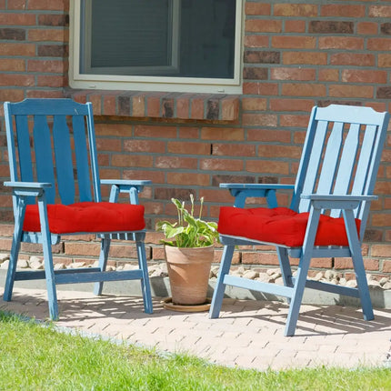 21 Inch x 21 Inch Patio Chair Seat Cushion Pads for Indoor and Outdoor-Red - Red - Outdoor Furniture Accessories