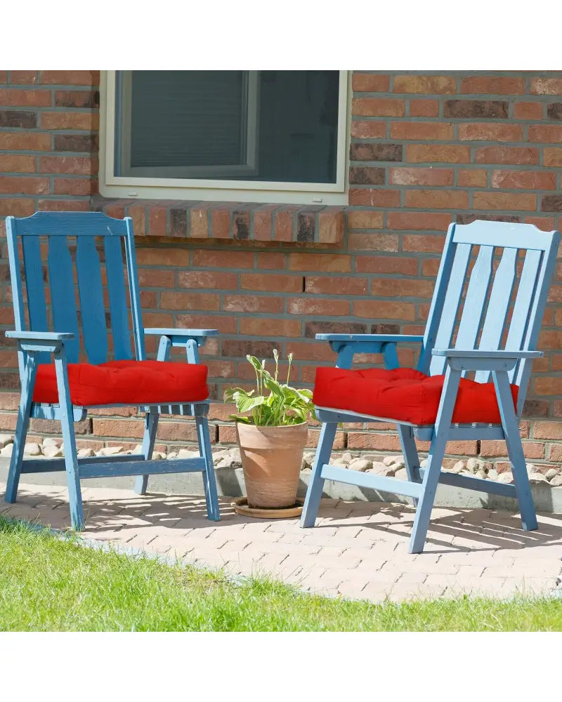 21 Inch x 21 Inch Patio Chair Seat Cushion Pads for Indoor and Outdoor-Red - Red - Outdoor Furniture Accessories
