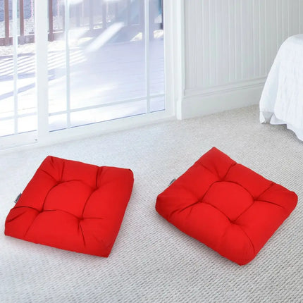 21 Inch x 21 Inch Patio Chair Seat Cushion Pads for Indoor and Outdoor-Red - Red - Outdoor Furniture Accessories